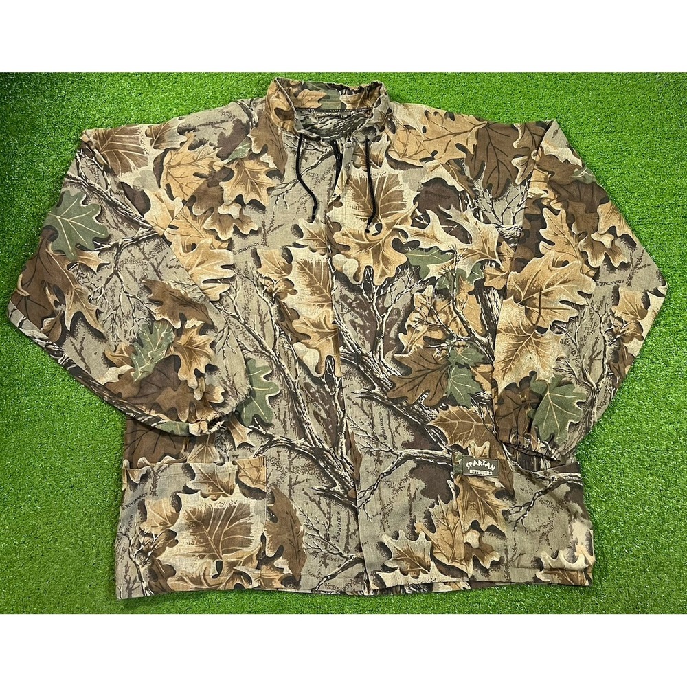 Vintage Mesh Camo Jacket L/XL Outerwear Zip Up Real Tree spartan USA Made EUC